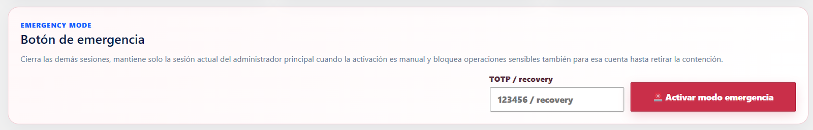 Modo Emergencia de Sentinel AI